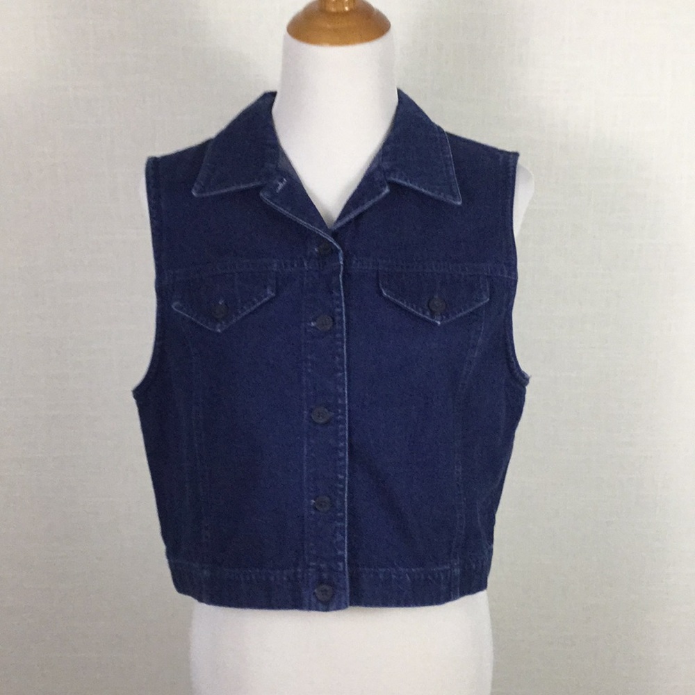 Vintage Pendleton cropped denim vest!